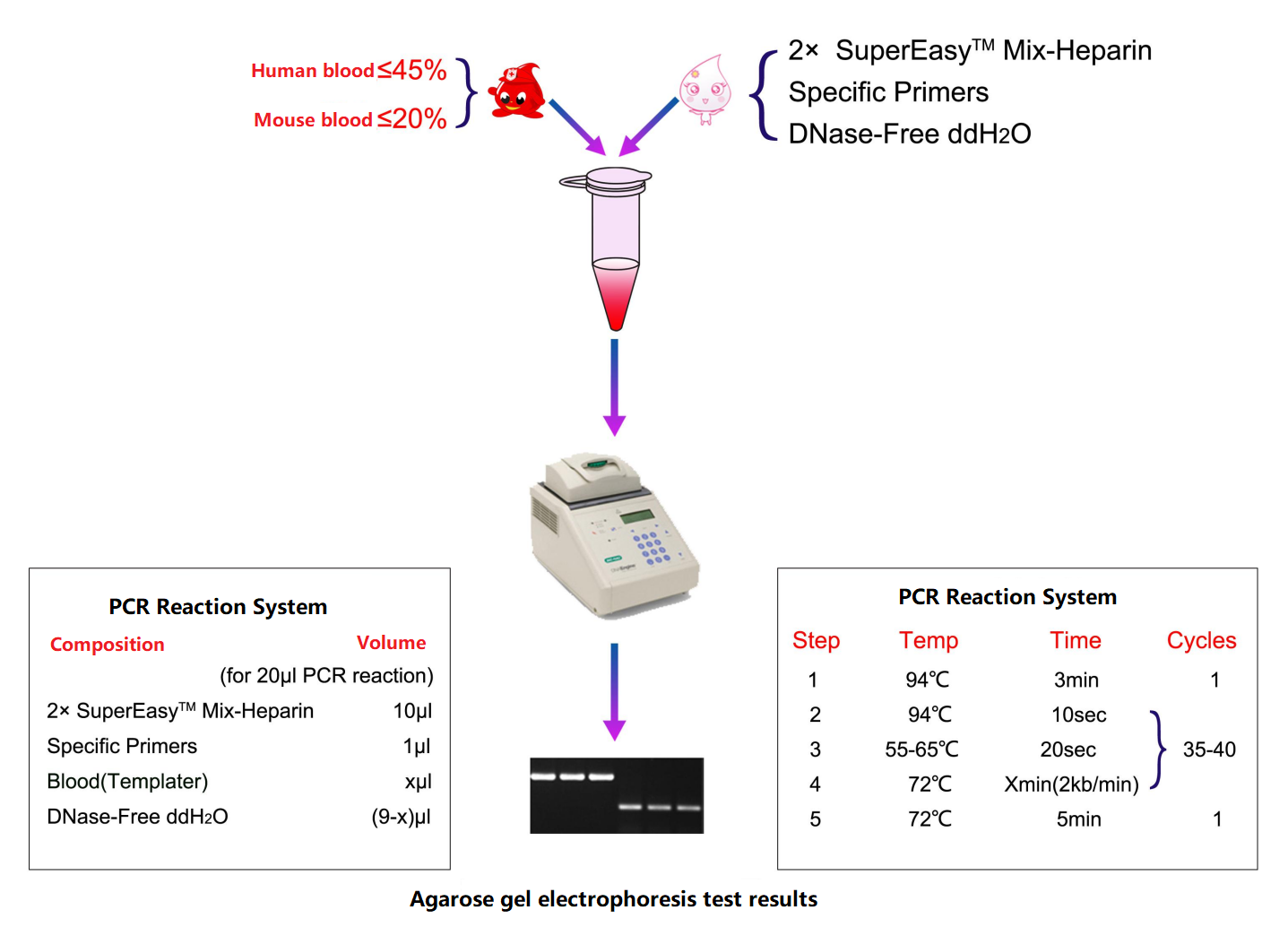 Blood SuperDirectTM PCR Kit-Heparín